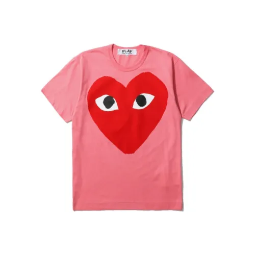 CDG Play Pastelle Red Heart T shirt Pink