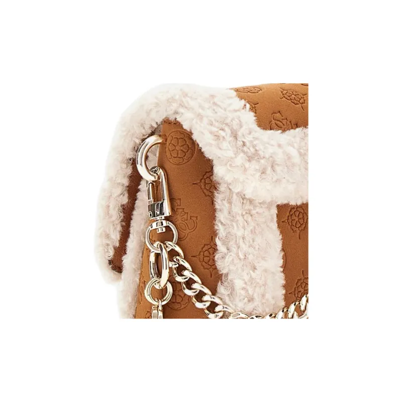 GUESS Polyurethane Shoulder Bag Crossbody Bag Mini Women's Brown-4