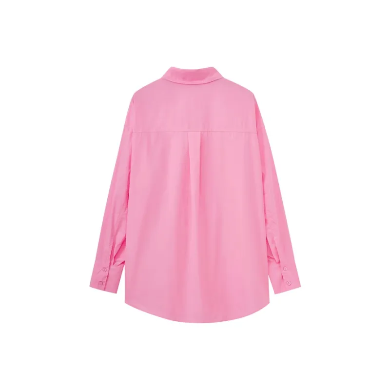 SHUIYUNJIAN Minimalist 100% Cotton Long Sleeved Shirt Women's-1
