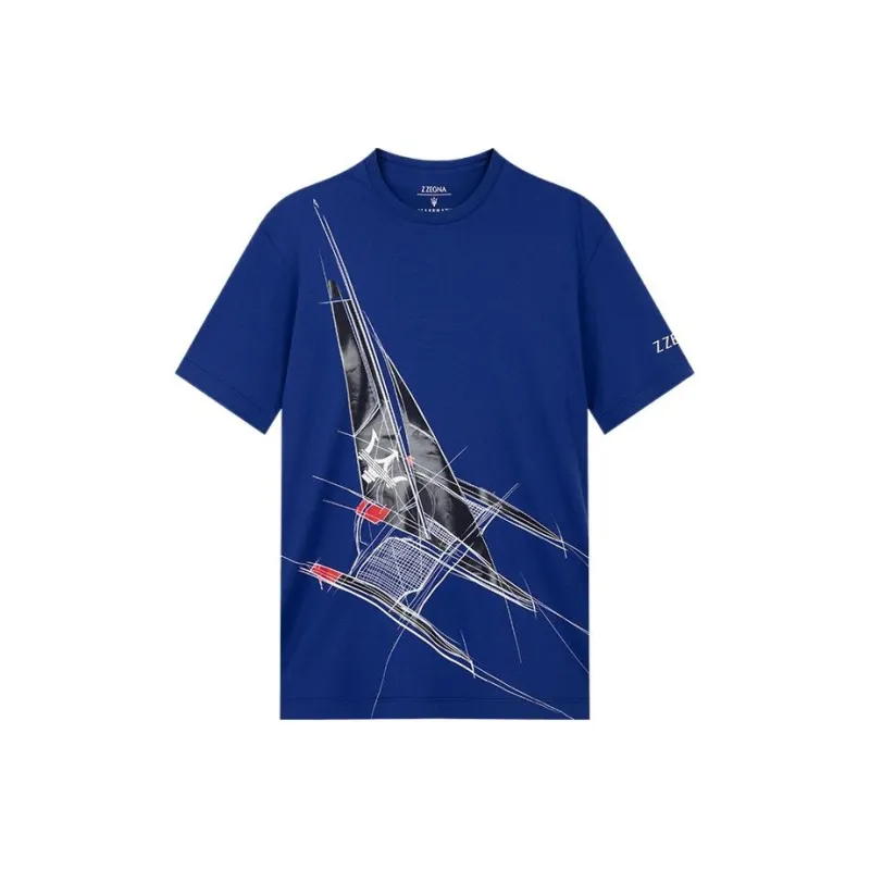 Zzegna T Shirts Men Dark Blue-0