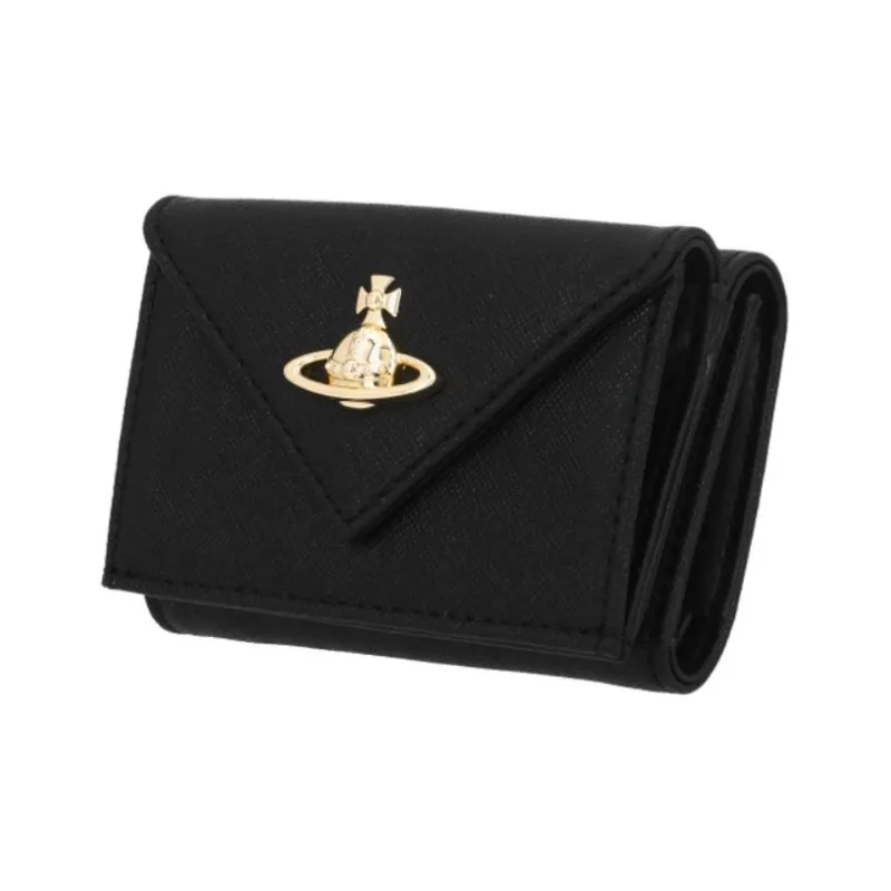 Vivienne Westwood Cow Leather Wallet Unisex Black-1