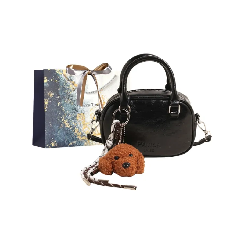 Iman's House PU Bowling Bag Handbag Women's Brown/Coffee/Burgundy/Black-12