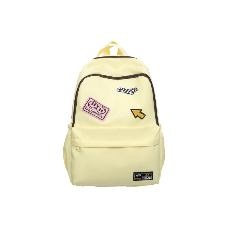 URBAN FOREST Nylon Backpack Unisex White/Black/Yellow/Green-11