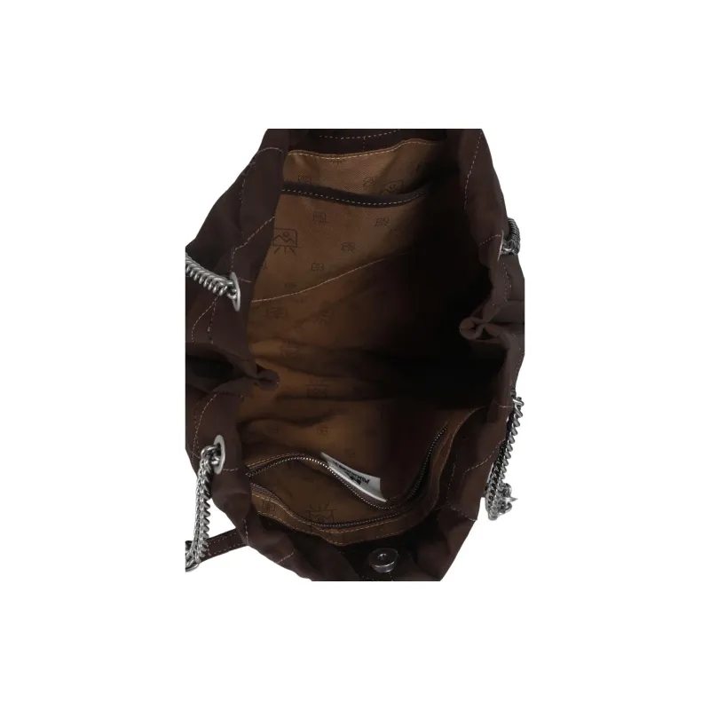 Kikawa Card Synthetic Leather Tote Bag, Shopping Bag, Shoulder Bag Large Size Women's Caramel Brown-6