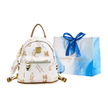 ROUNDOT PU Small Bag Retro Backpack Women's Multicolor
