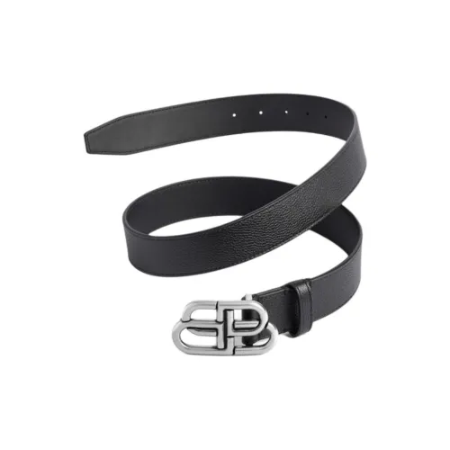 Balenciaga Cow Leather Belts Men's Black 3.5CM