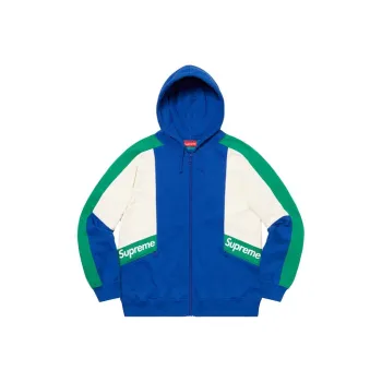 Supreme Color Blocked Zip Up Hooded Sweatshirt
