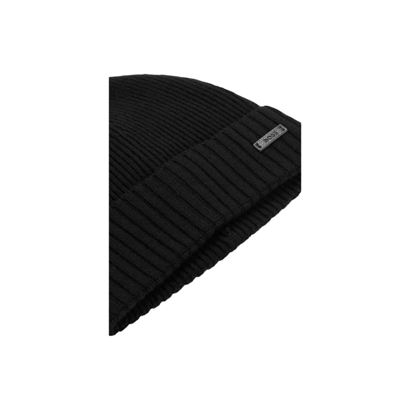 HUGO BOSS Logo Patch Knitted Beanie-3
