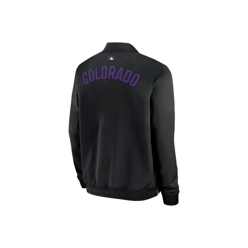 Nike Colorado Rockies Authentic Collection Dugout Men's Nike Mlb Full Zip Bomber Jacket-1