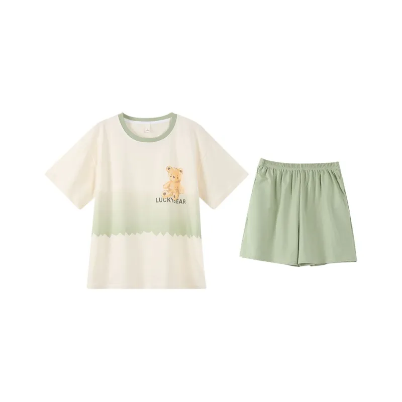 Huggy Kissy Pajama Set Women's Apricot-0