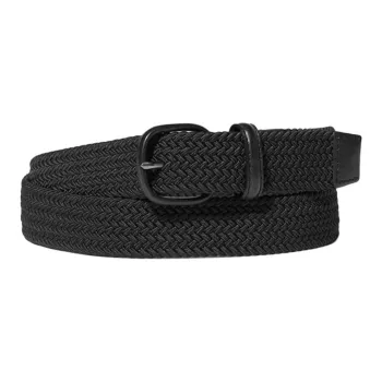 UNIQLO Polyester, Elastodiene, Cow Leather Belt Unisex Black 3CM