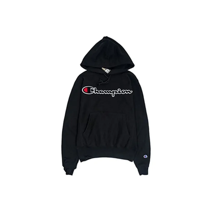 Champion Hooded Regular Sweatshirt US Version Unisex Black-0