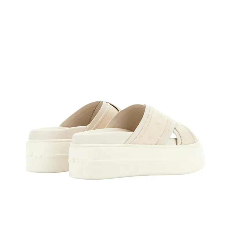 HOGAN Skyscraper Slide Slippers 6cm Women's White-2