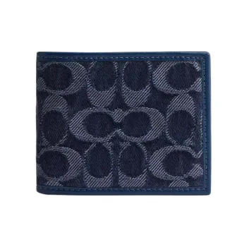 COACH Classic Denim Wallet Men's Blue