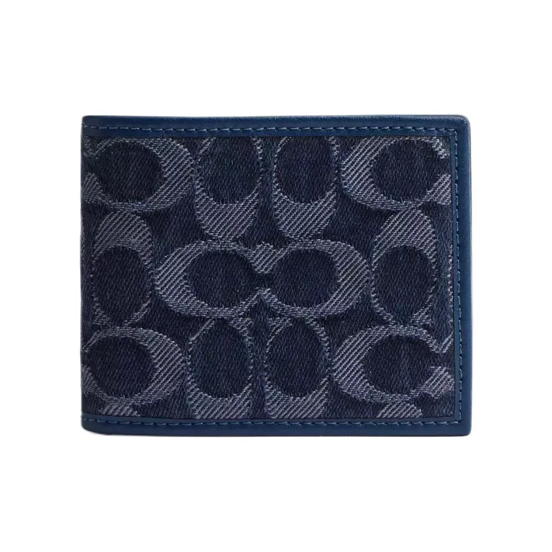 COACH Classic Denim Wallet Men's Blue-0
