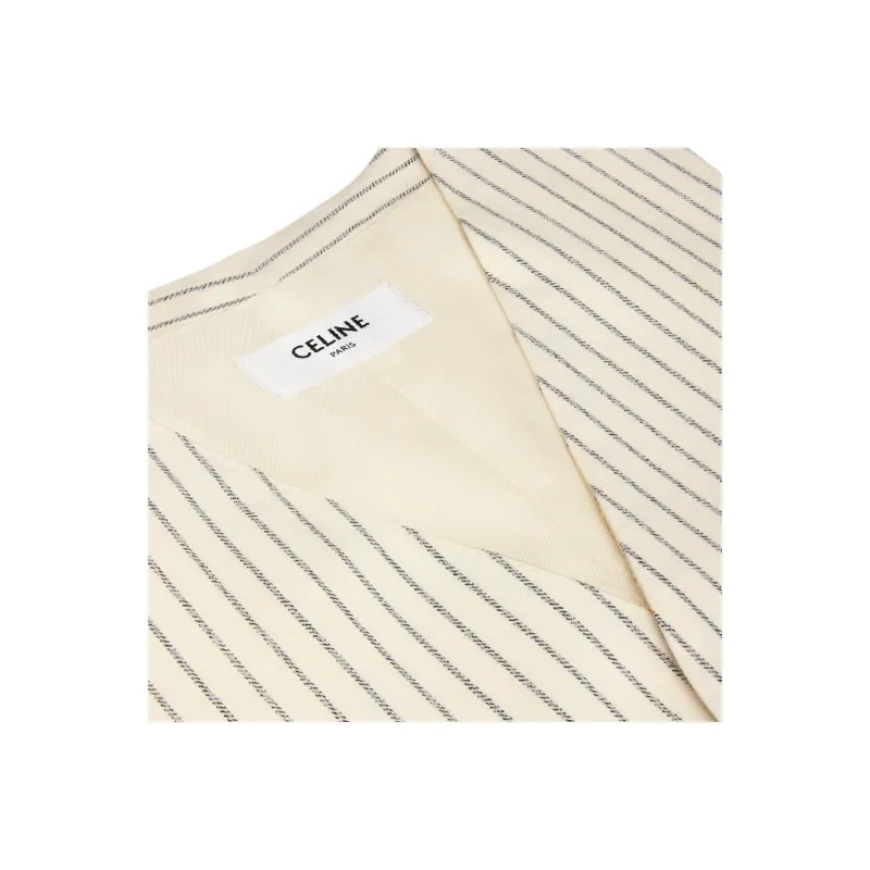 CELINE Vest In Striped Wool Gabardine-2