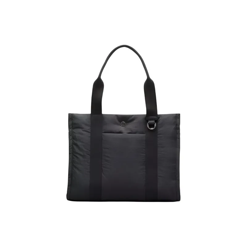 Lululemon Nylon Tote Bag Shopping Bag Shoulder Bag Handbag Regular Women's Black-0