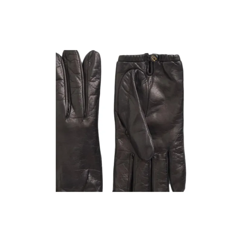 COACH Leather Gloves Unisex Brown-1
