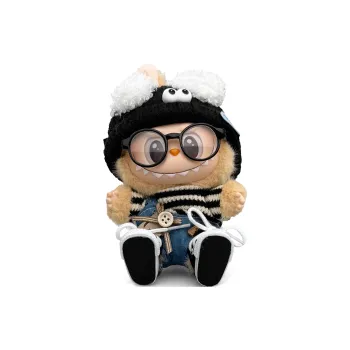 [Dress Up Doll] POP MART THEMONSTERS TCO Little Coal Ball Hang Tag Box Labubu Vinyl, Sitting Party Height 15cm
