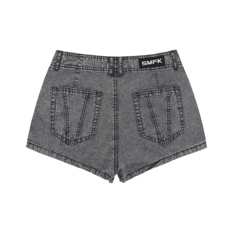 SMFK Denim Shorts Women's Moon Star Gray-1