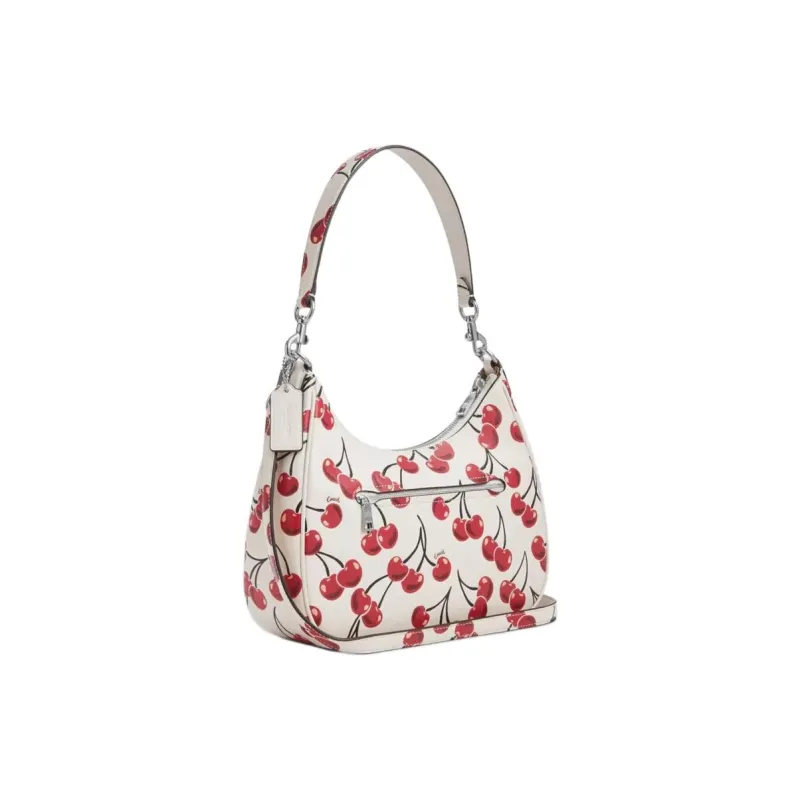COACH Teri Cow Leather Pochette, Shoulder Bag Regular Women's White & Russet-1