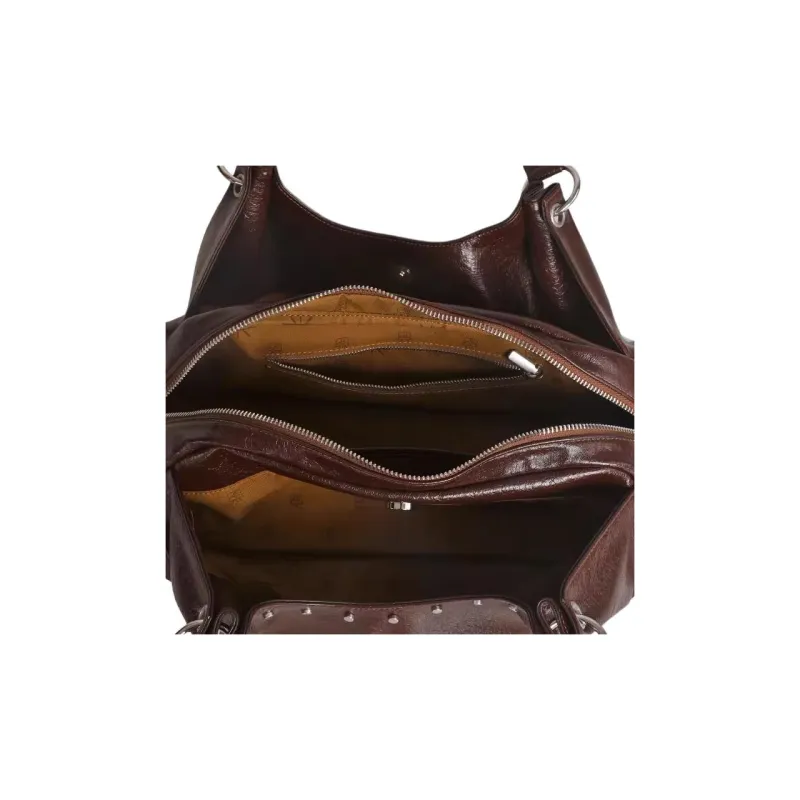 Kikawa Card Synthetic Leather Shoulder Bag Medium Size Women's Burgundy-7