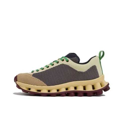 CAMPER PELOTISSIMA Slip Resistant Low Top Casual Shoes Women's Yellow Gray