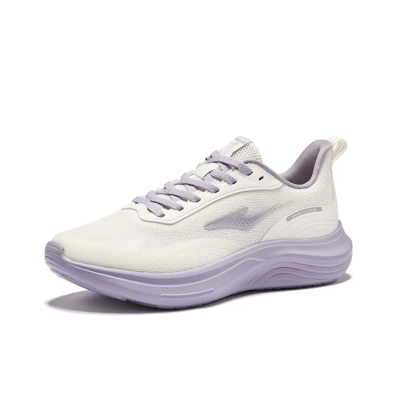 Erke Yunyi Cushioning Breathable Rebound Low Top Casual Running Shoes Women's White Purple-2