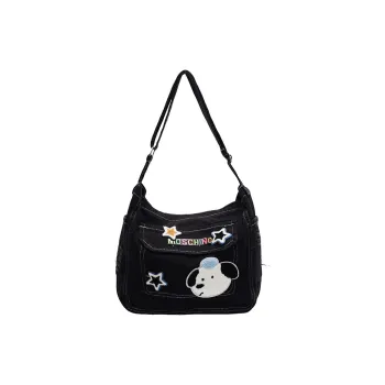 SUN EARTH &U Denim Crossbody Bag Shoulder Bag Regular Unisex Light Blue/Dark Blue/Black