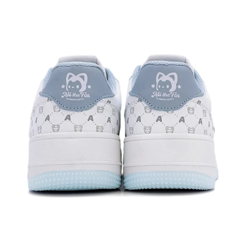 ALI THE FOX Skateboard Shoes Unisex Low Top Milk Tea Powder/Iceberg Blue-4