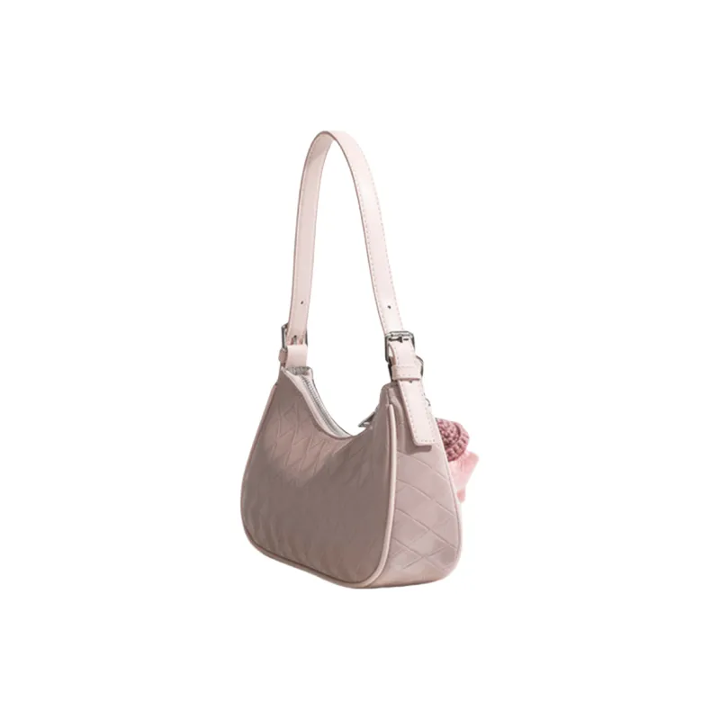 NOMK PU Shoulder Bag Women's Pink/Black/Ecru-4