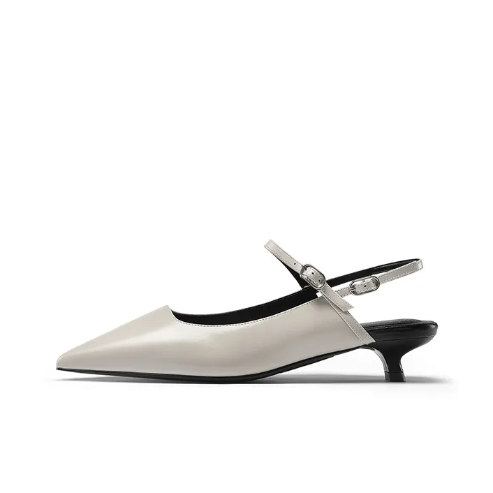 7or9 Australian White Pearl Tahiti Slim Heel High Heels 3.5cm Women's-0