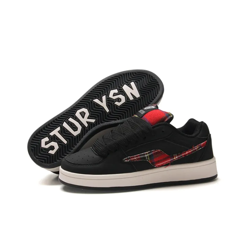 STUR YSN Wear resistant And Lightweight Low Top Skateboard Shoes Unisex Black Multicolor-6