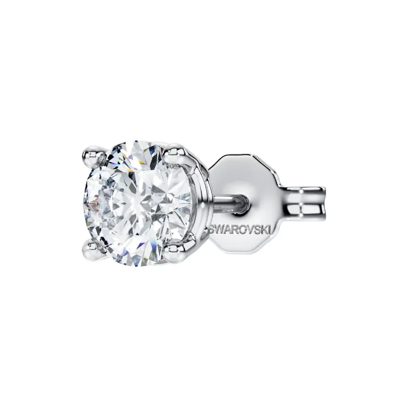 Swarovski 18K White Gold Stud Earrings Women's Silver-1