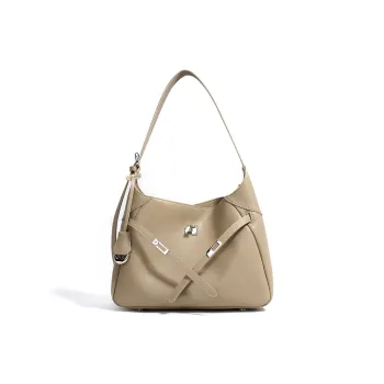 ROBERTA DI CAMERINO Cow Split Leather Cow Leather Handbag Shoulder Bag Women's Sandstone Apricot