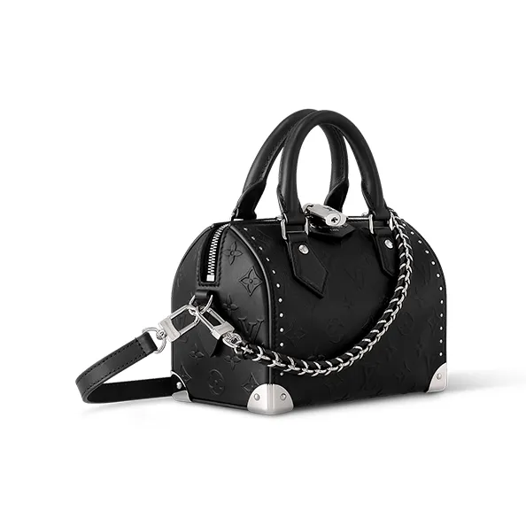 LOUIS VUITTON Speedy Cow Leather One Shoulder Handbags Women's Black-1