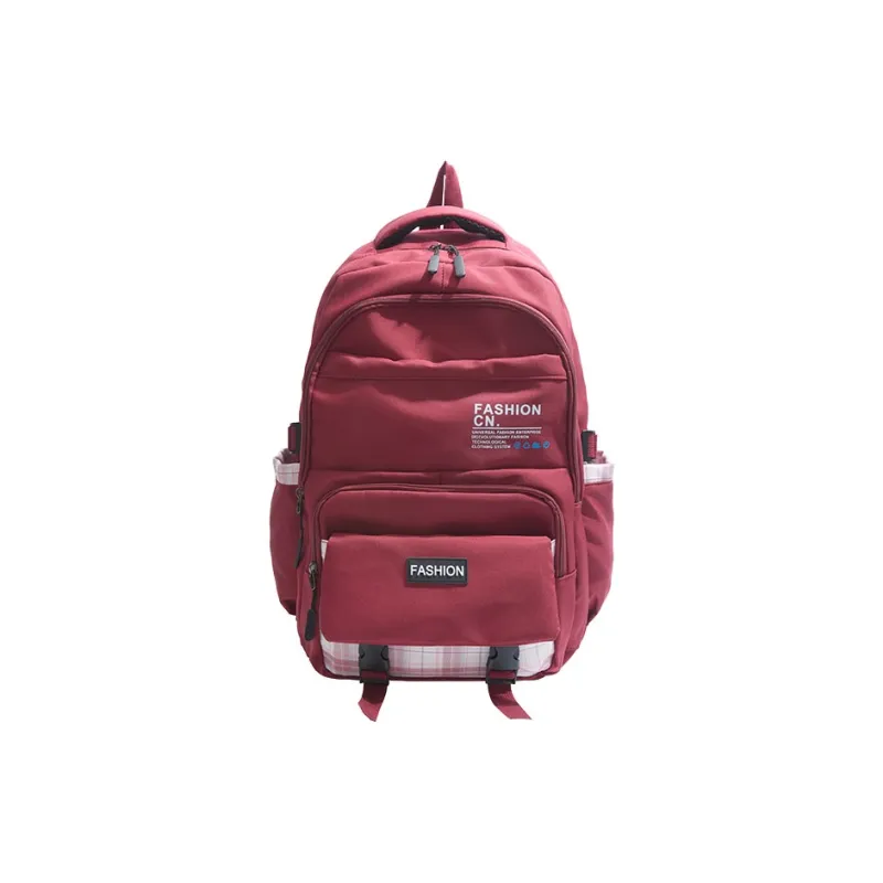 Dusen Kangaroo Nylon Backpack Unisex Black/Pink/Red/Green/Blue-10
