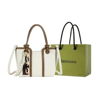 Bansusu PU Handbag Women's Beige/Windbreaker Color/Papaya/Pink/Black