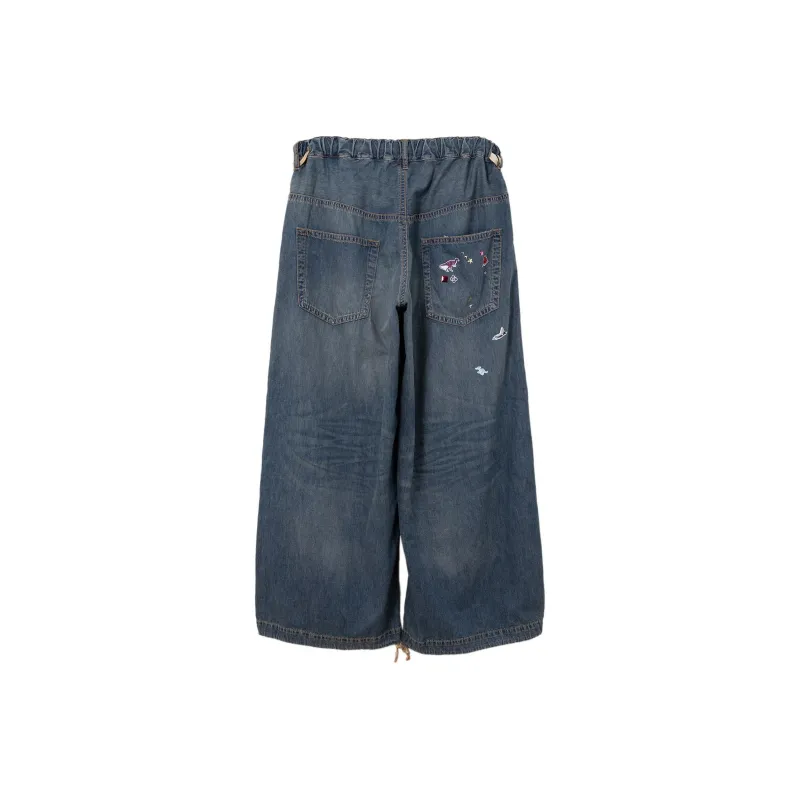 Maison Mihara Yasuhiro Sticker Printed Huge Jeans-1
