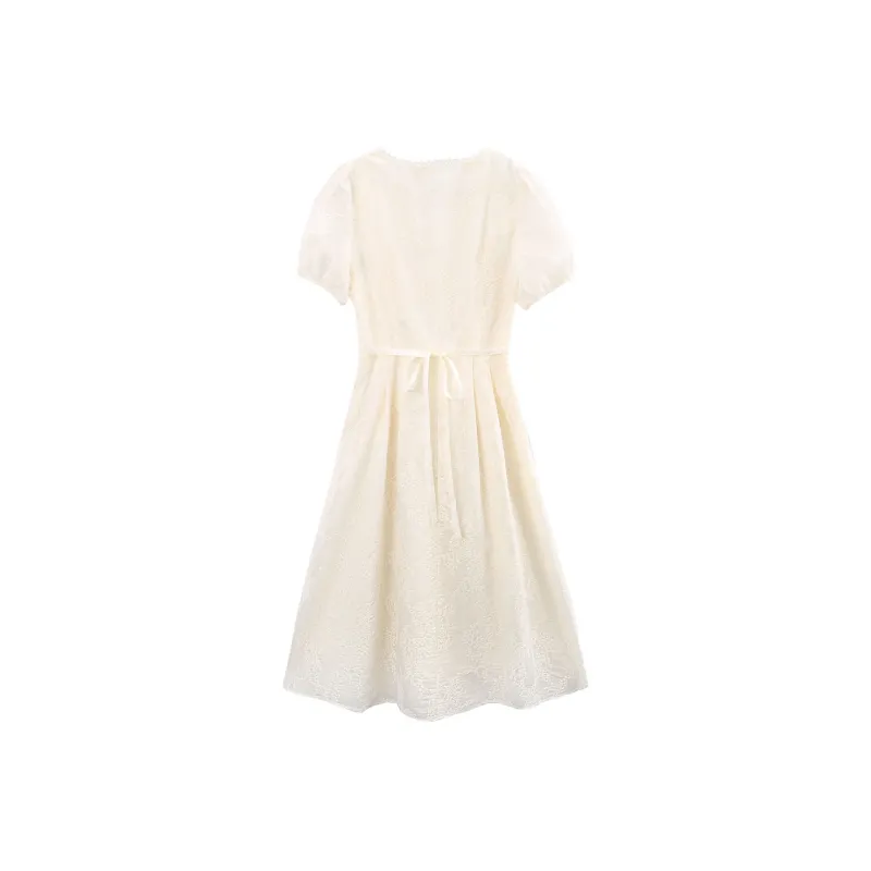 A Paradise For Awakening Short Sleeved Dress Women's Beige-1