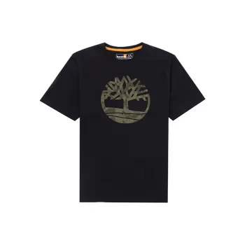 Timberland Drop Shoulder Sleeve T Shirt Men's Black