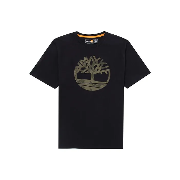 Timberland Drop Shoulder Sleeve T Shirt Men's Black-0