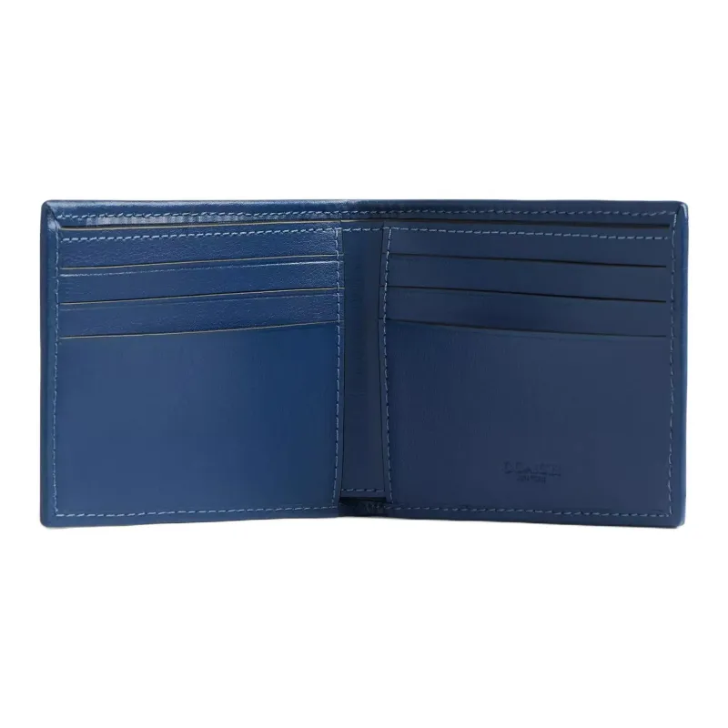 COACH Classic Denim Wallet Men's Blue-2