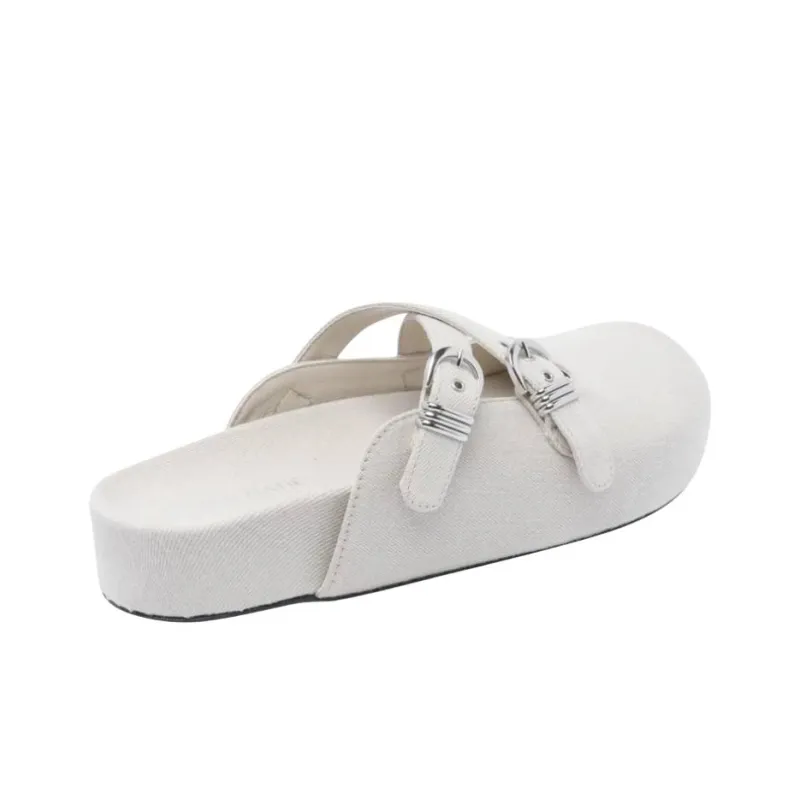 Vic Matie Slip Resistant Closed Toe Slippers Women's White-3