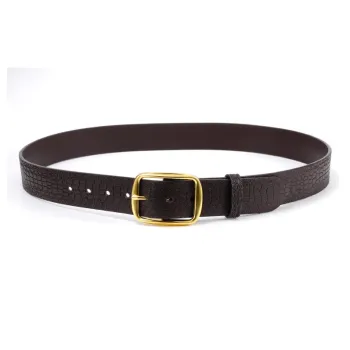 PISHUSHU Cow Leather Belts Unisex Black Gold Buckle/Brown Gold Lock Width  3.8cm
