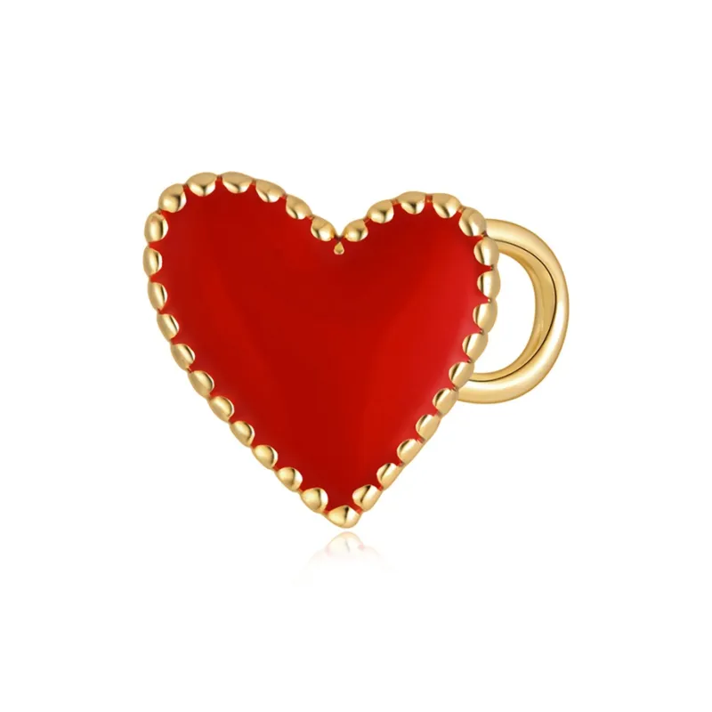 LELOUP 18K Gold Plated Copper Clip On Earrings Women's Red-11