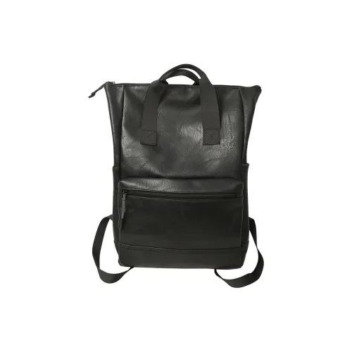 SUN EARTH &U PU Mesh Panel Backpack Unisex Black/Brown