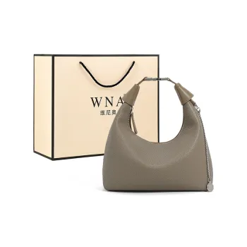 Vigno Synthetic Leather Shoulder Bag Crossbody Bag Women's Ecru/Pink/Elephant Gray/Black