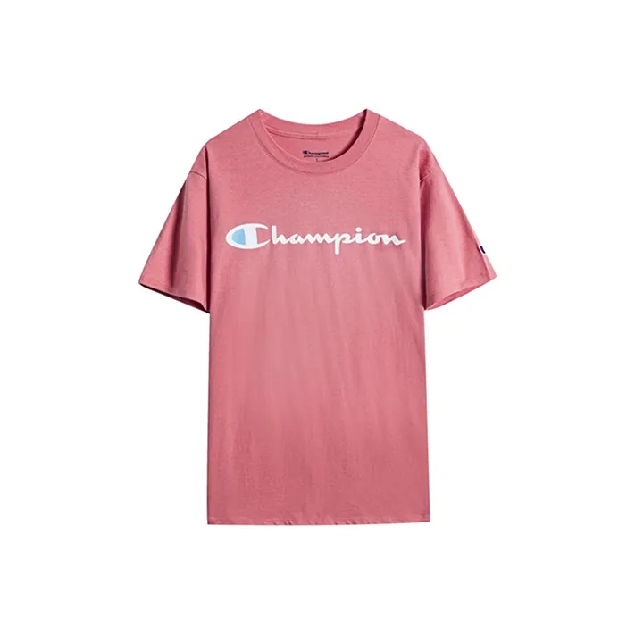 Champion Straight T Shirt US Version Unisex Pink-0