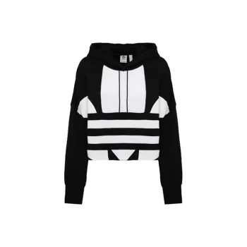 Adidas Originals Cropped Big Trifoil Pullover Hoodie